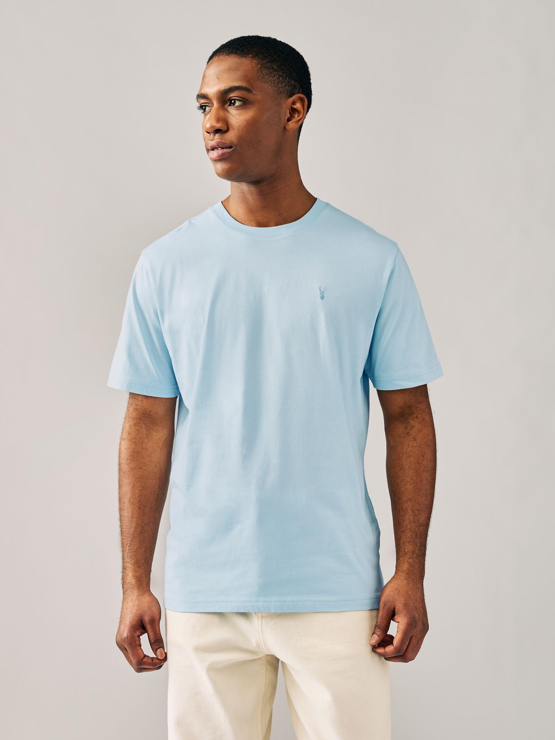 NEXT Camisetas para Hombre, Cuello Redondo, 100% Algodón, Pack de 4 Camisetas