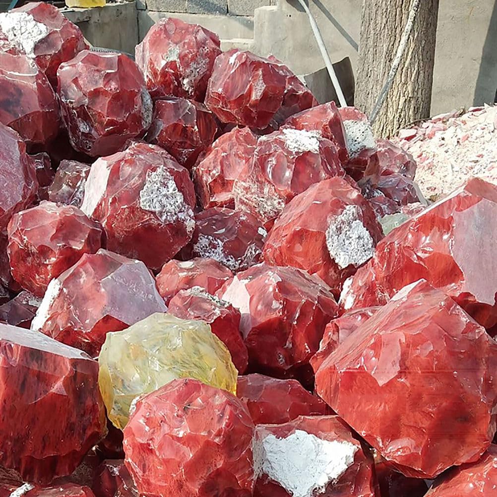 Genérico Bola de Cristal de Cuarzo Rojo Smelt, Esfera de Rubí Natural Rojo Cristal Fundido, Piedra Preciosa para Meditación, Sanación, Feng Shui, Adivinación,Diameter130mm=5.11''