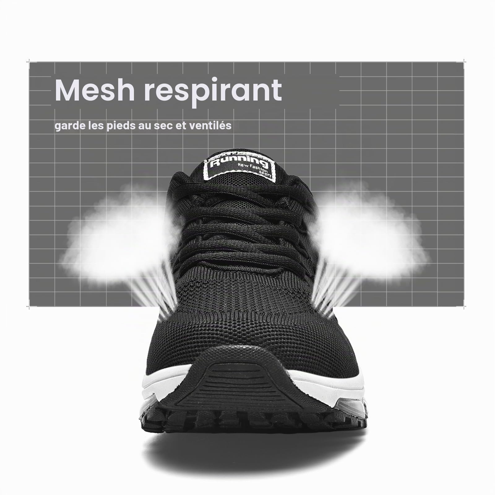 Homme Femme Air Baskets Chaussures Gym Fitness Sport Sneakers Style Running Multicolore Respirante