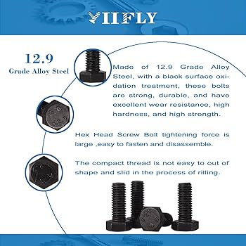 Amazon.com: M8x 12mm Hex Head Screws Bolts, M8x1.25 Bolt