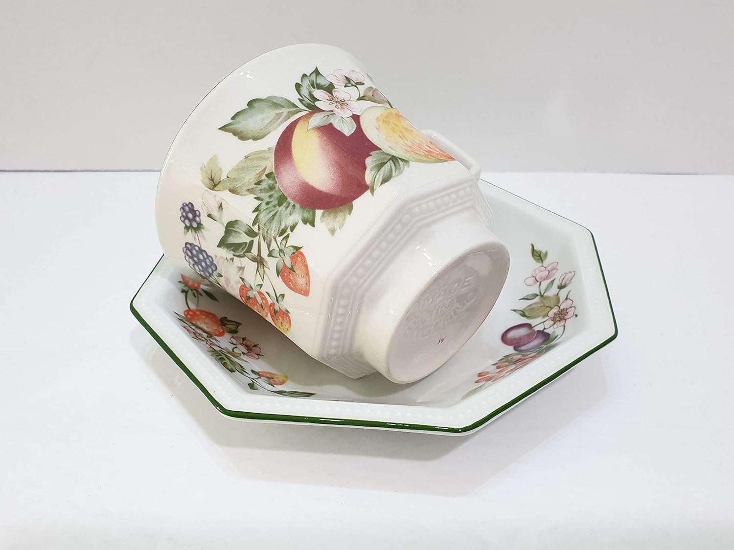 Johnson Brothers Fresh Fruit Octagon Flat Cup & Saucer Set
