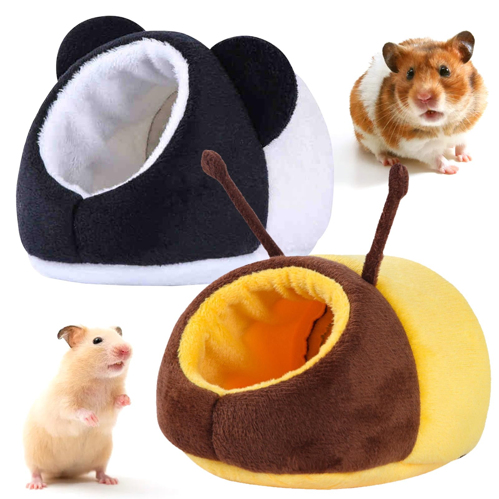 2PCS Guinea Pig Bed Guinea Pig Hideout Small Pet Bed Cute WarmHamster Rabbit Sleeping House Washable Small Animal House Cage Accessories for Dwarf Rabbits Chinchillas Hamsters Hedgehogs Ferrets