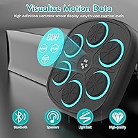 Vista 4 de Music Boxing Machine, Wall Mounted Punching Bag with Bluetooth, Boxing Training Workout Equipment with Gloves, Ideal Gift for Kids and Adults, Home