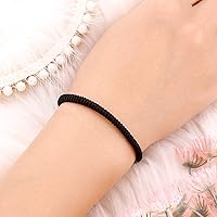 Vista 35 de Pulseras tibetanas hechas a mano con cuerda roja para él y ella, pulsera de la amistad, pulsera de la amistad, hilo negro y rojo para protección