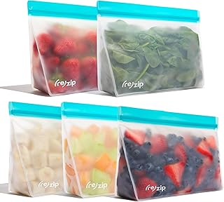 (re) zip 5-piece Daily Smoothie Kit | Ingredient Prep Bags | Store Fruit and Leafy Greens in Ready-To-Go Portions | BPA-Free, Food Grade, Leakproof, Freezer and Dishwasher Safe