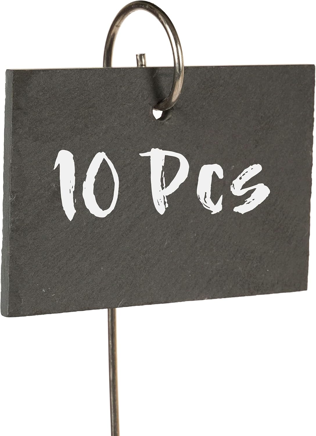 Darling Souvenir 10 Pcs Garden Sign Reusable Labels Natural Slate Hanging Tags Weatherproof Stainless Steel Rod for Flower Beds Plant Nursery Pots