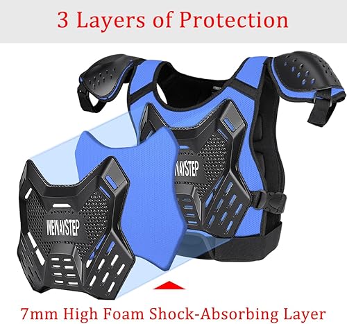 Miniatura 25 de Protector de pecho para motocross para niños, chaleco de armadura de motocicleta con rodilleras, coderas, protección de cuerpo completo