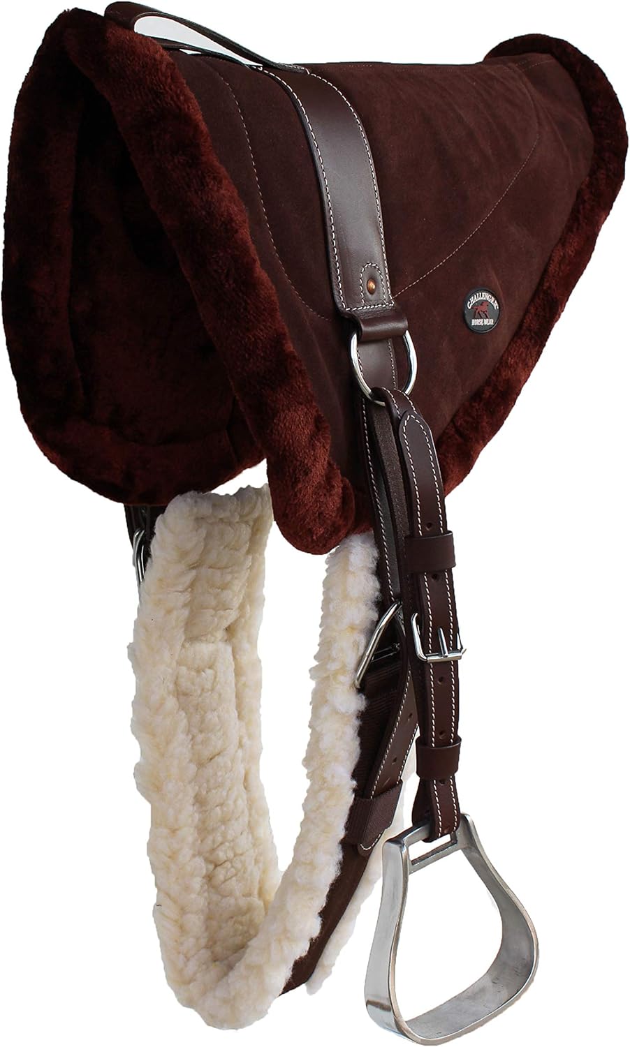 CHALLENGER Horse Saddle PAD Western Bareback Suede Leather Girth Stirrups 39171-174