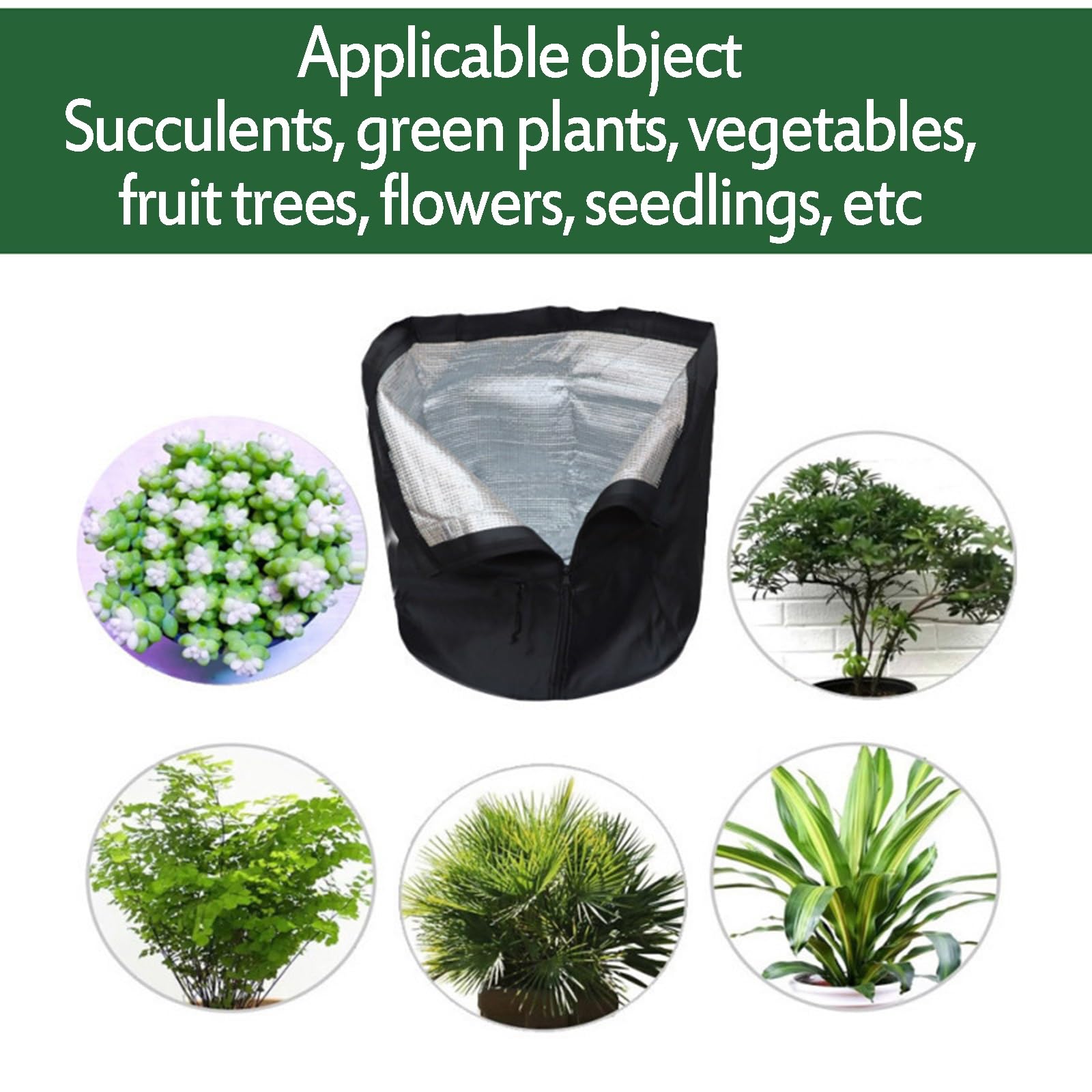 Funda térmica para plantas, funda protectora con cremallera y cordón, aislamiento para macetas para protección de temperatura