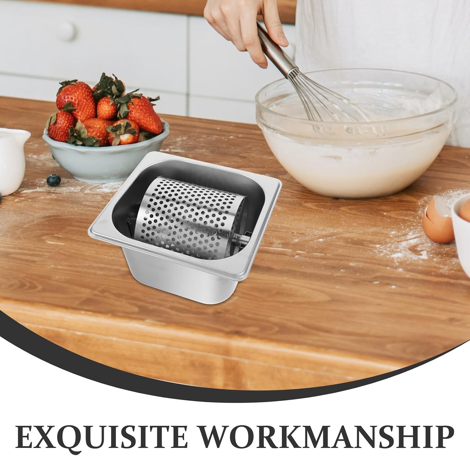 Stainless Steel Butter Roller Dispenser - Stainless Steel Butter Spreader for Breads, Buns, Corn, Burgers, Tailgates, Cookouts and Kitchen Grill 1.8L