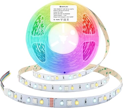 Miniatura 10 de GIDEALED Tira de luz LED COB RGB de 24 V, 32.8 pies, 16 millones de colores RGB cambiantes, tira de luz LED COB flexible de alta densidad de 6720