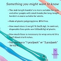 Vista 3 de Diseño de mango de hilo dental sin desperdicios para adultos y niños, limpieza de dientes reutilizables, 1 unidad, regalo para hija de madre