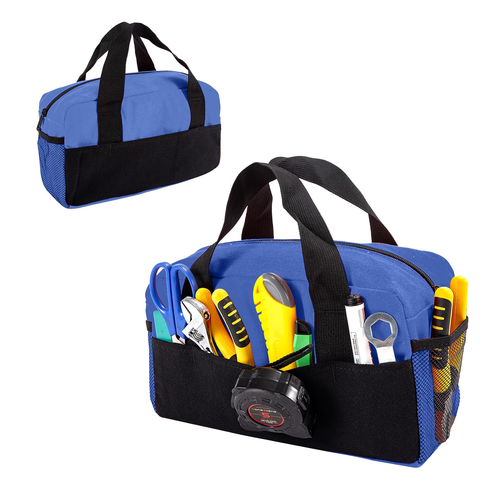 Small Tool Bag, Tool Organizer Bag – Canvas Wide-Mouth Tote – for Garage, Workshop, Home Improvement & Travel – fit for Men, Mechanics, Electricians,