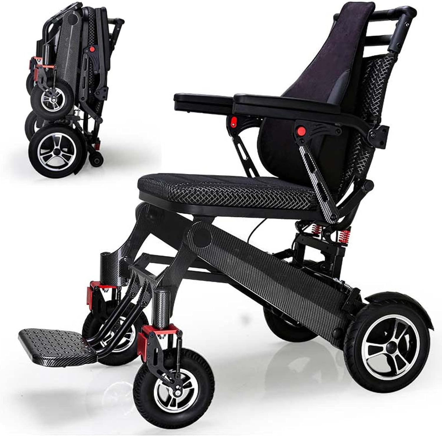 sedia a rotelle Carrello per sedia a rotelle da viaggio pieghevole con freno a mano e bracciolo ribaltabile in lega di magnesio sedia rotelle