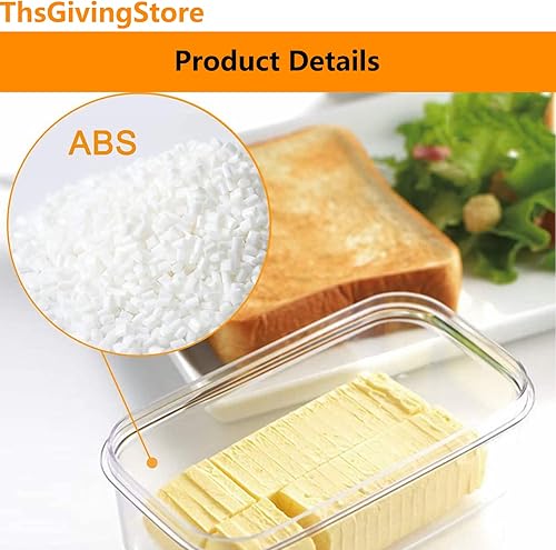 Miniatura 5 de Mantequillera con tapa y red de corte, recipiente de mantequilla de silicona hermético transparente 2 en 1 para cortar y almacenar, platos de queso