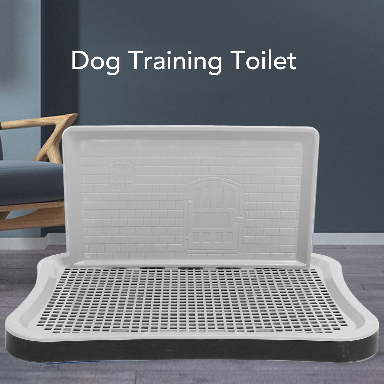 HEEPDD Pot de Toilette pour Chien avec Paroi Anti-éclaboussures Amovible pour Animal Domestique - Toilette D'entraînement en Maille pour Chien - Support Portable pour Coussinets de Pipi