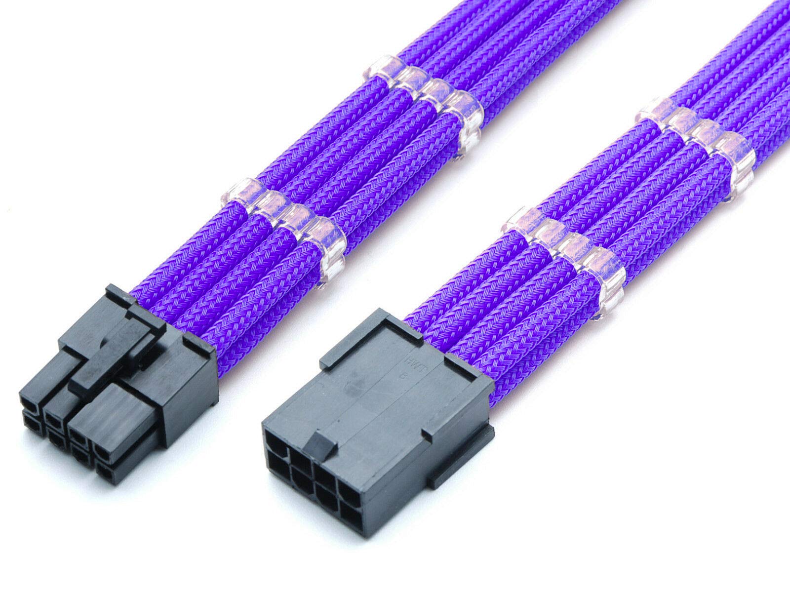 8 Pin PCIE GPU Sleeved Extension Cable 30cm + 2 Cable Combs - Shakmods (Full White) — view 28