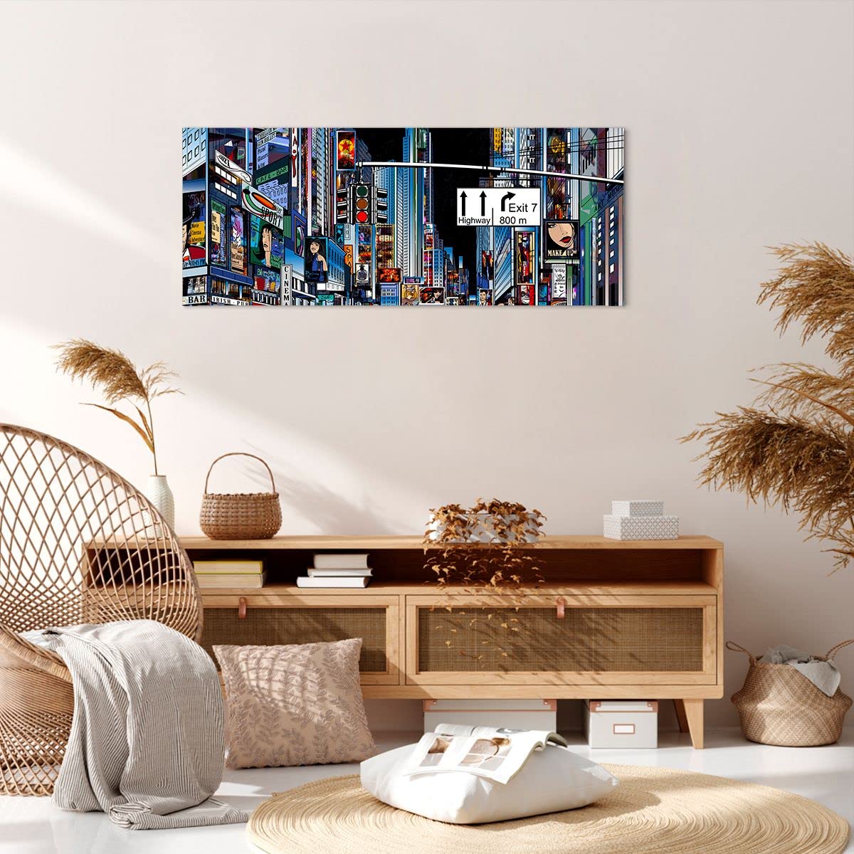 Tableau Toile Imprimée New York - 100x40 Cm, Déco Murale Moderne, Architecture, Neuf