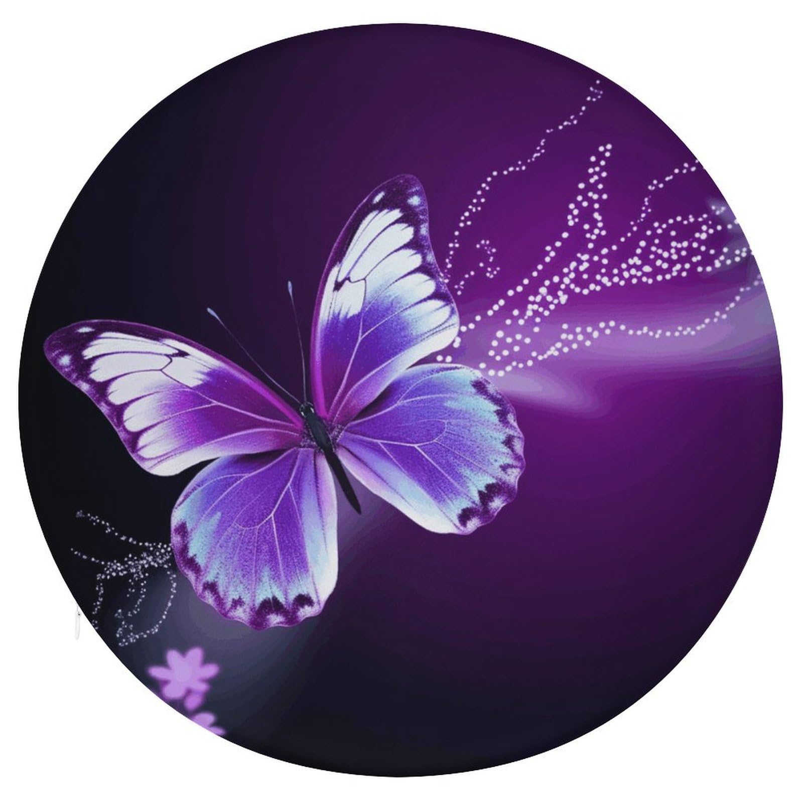 Coussin de chaise rond anti mal de dos en mousse mémoire de forme papillon violet