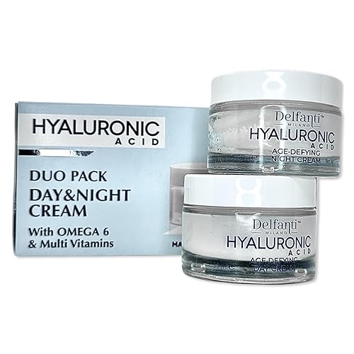 Miniatura 2 de Delfanti Milano • HIALURÓNICO • Paquete DUO desafía la edad • Cremas de día y noche • Crema hidratante para rostro, cuello escote para reafirmar,