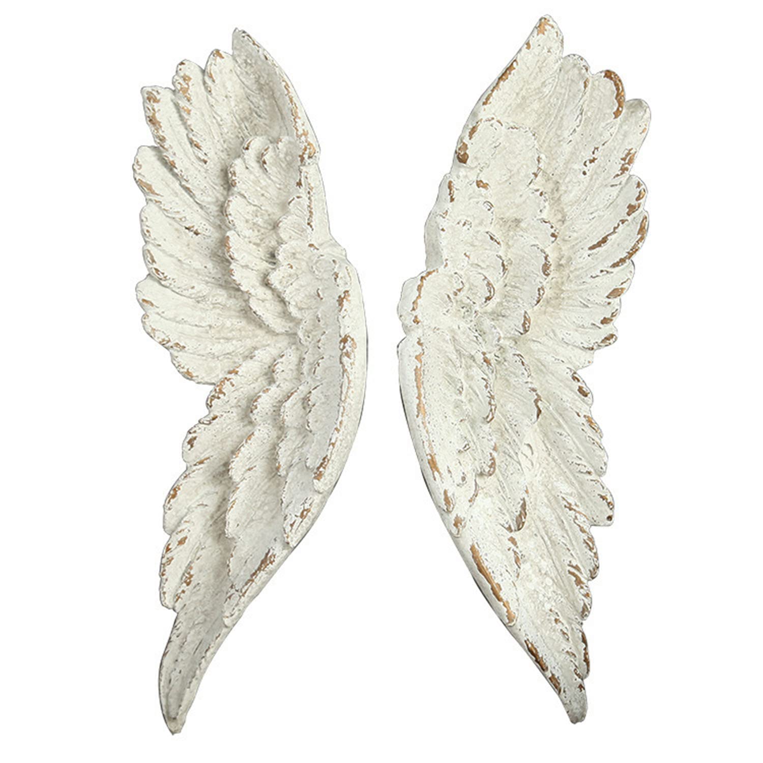 CHAKEUZND Wall decor 3d, White Angel Wings Wall Sculpture, Large wall decor