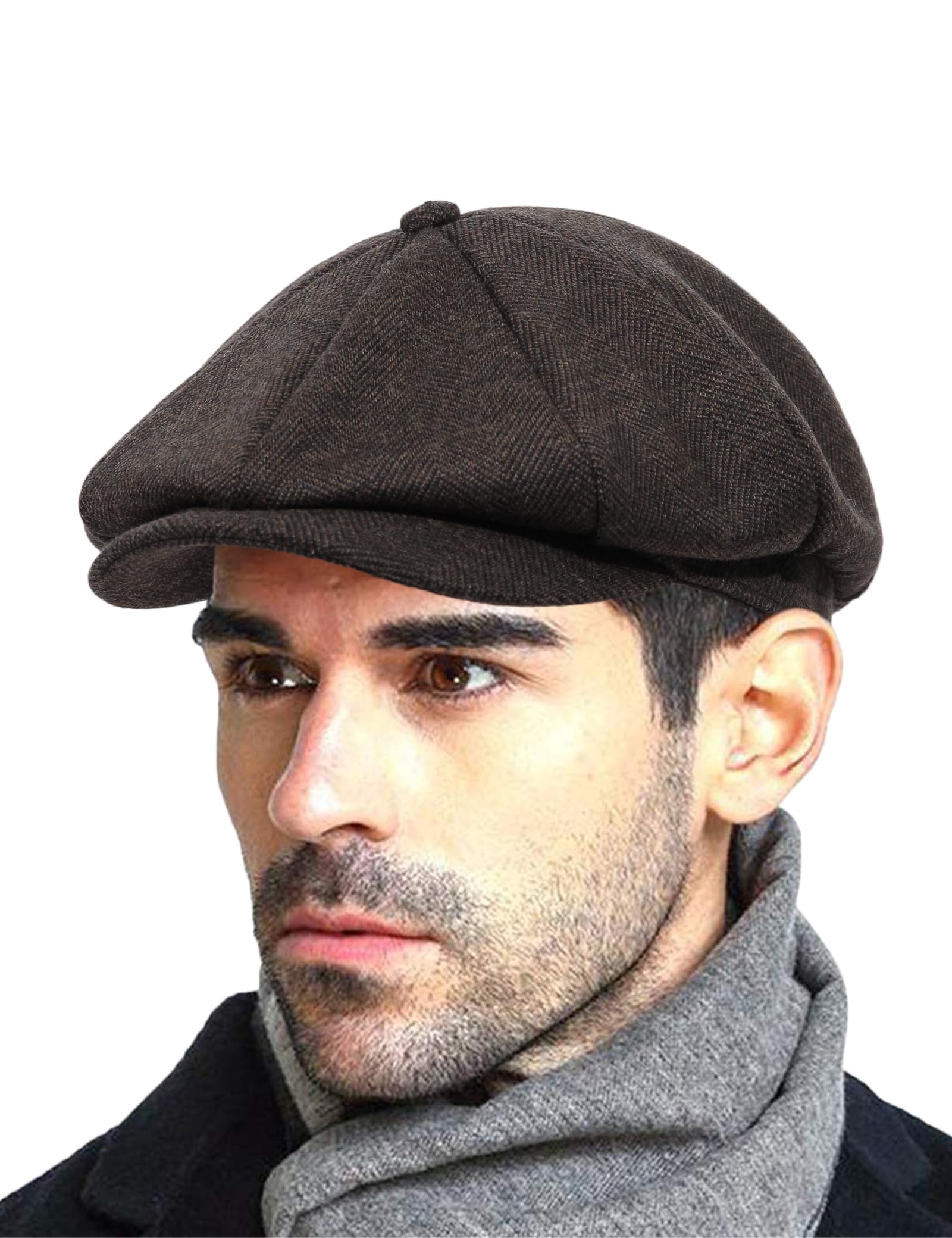 Fashion Men’s Classic Newsboy Gatsby Hat Blend Wool Vintage Flat Ivy Cabbie Cap Boyfriend Gifts(Medium/Large/X-Large)