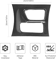 Vista 4 de CheroCar Para Dodge Charger Central Control Panel de cambio de marchas Ajuste para Dodge Charger 2015-2025 (fibra de carbono negra)