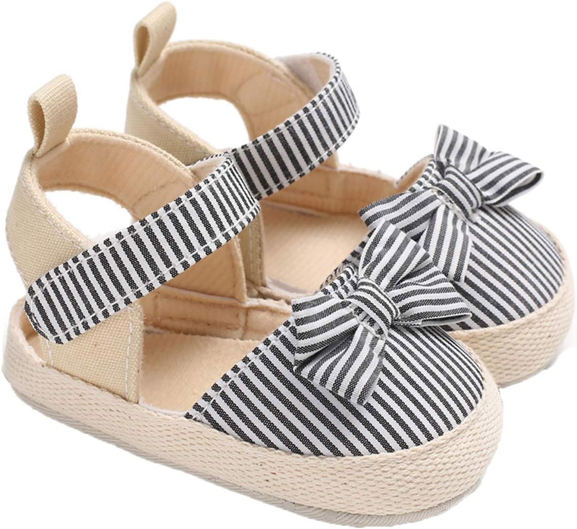 Sandali Neonata Con Fiocco - Scarpine Estive Antiscivolo Per Prime Passi, Cotone Morbido - Foto 7