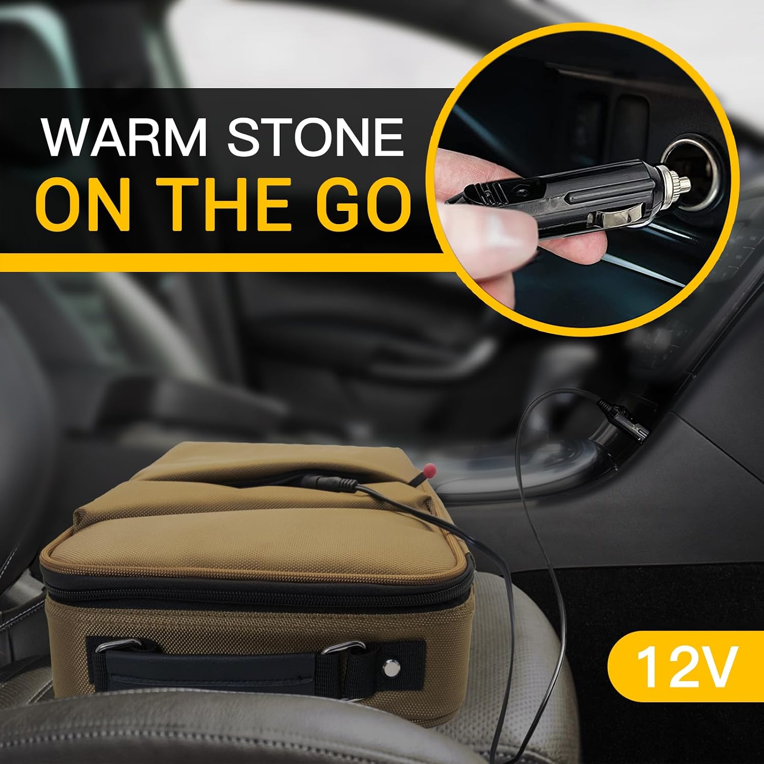 Portable Massage Stone Warmer Set, 20 Pcs Basalt Hot Stones with Heater Kit, Electric Hot Stones Warmer Massager for Professional/Home Spa, Digital Controller Heating Travel Bag (Brown)