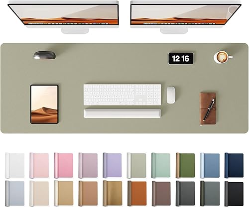 Miniatura 335 de YSAGi Protector de escritorio de cuero, tapete de oficina, alfombrilla grande para mouse, antideslizante, de piel sintética, almohadilla