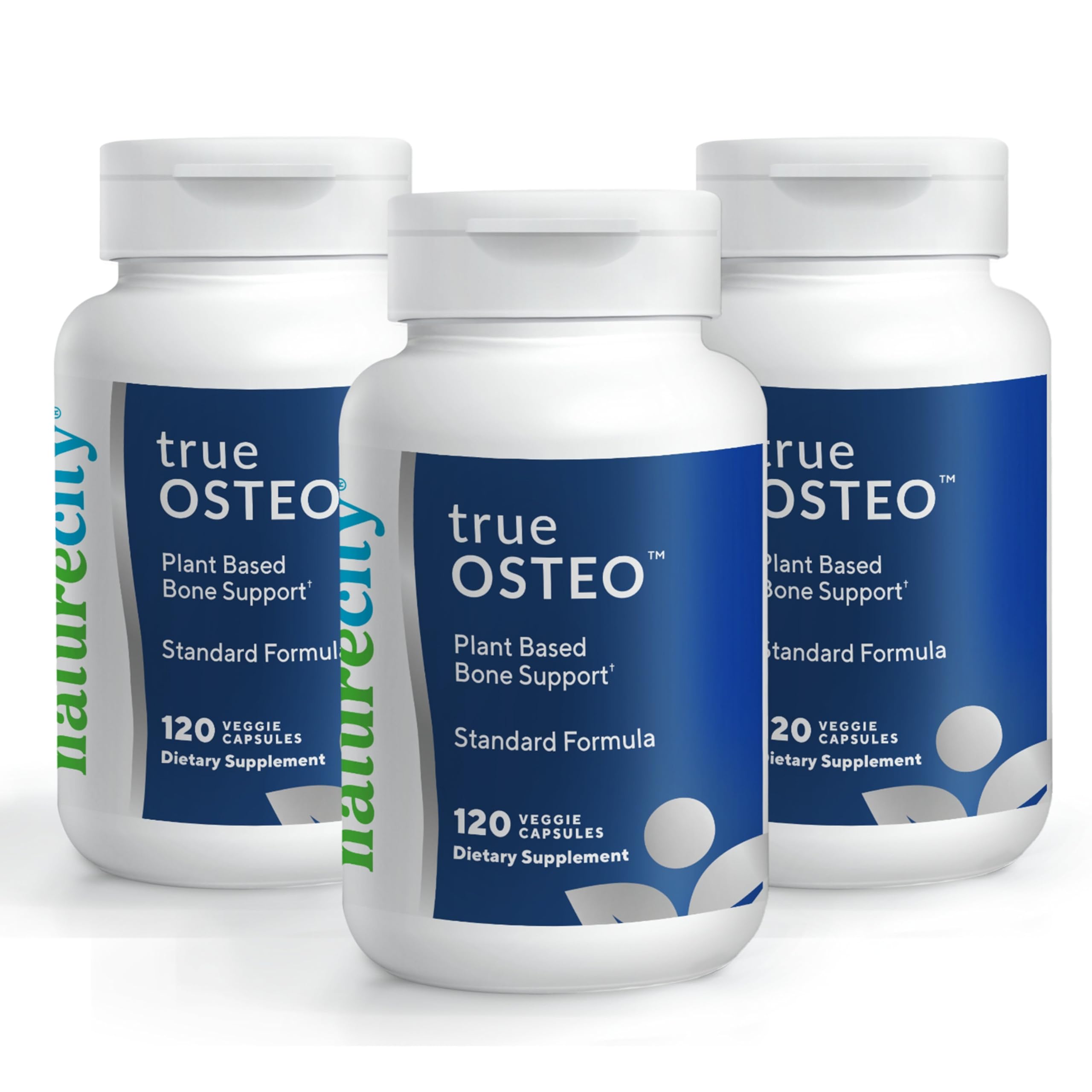 NatureCity True-Osteo Plant-Based Supplement for Bone Strength AlgaeCal Calcium Magnesium Plant-Based Vitamin D3 Vitamin K2 Silicon Gentle on