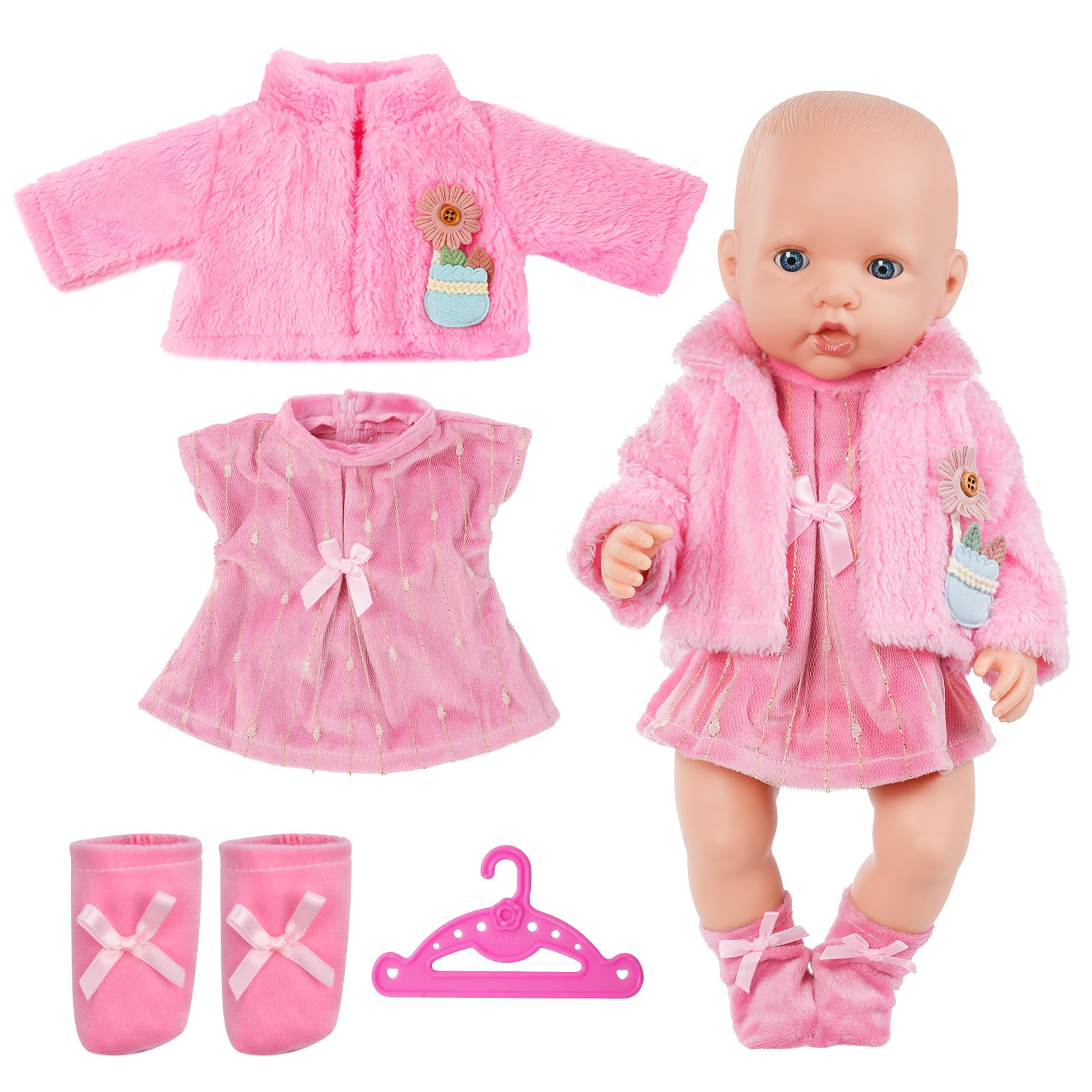 Aolso Ropa para Muñecas Bebé，Ropa para Muñecos Bebé de 35cm-45cm，Conjunto de Ropa de Muñeca,Juego de Disfraz de Muñeca para Niños y Niñas,Accesorios para Muñeca(no muñecas)-Cordero