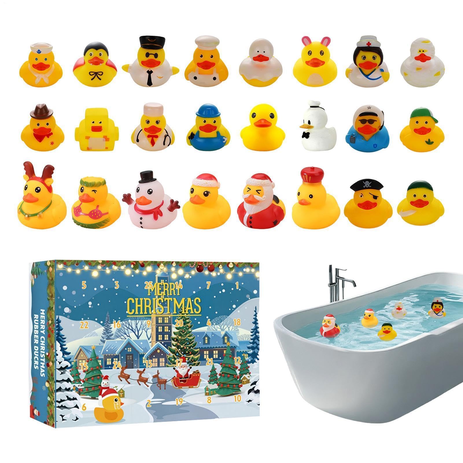 Calendario 'Avvento 2026, 24 mini anatre in PVC