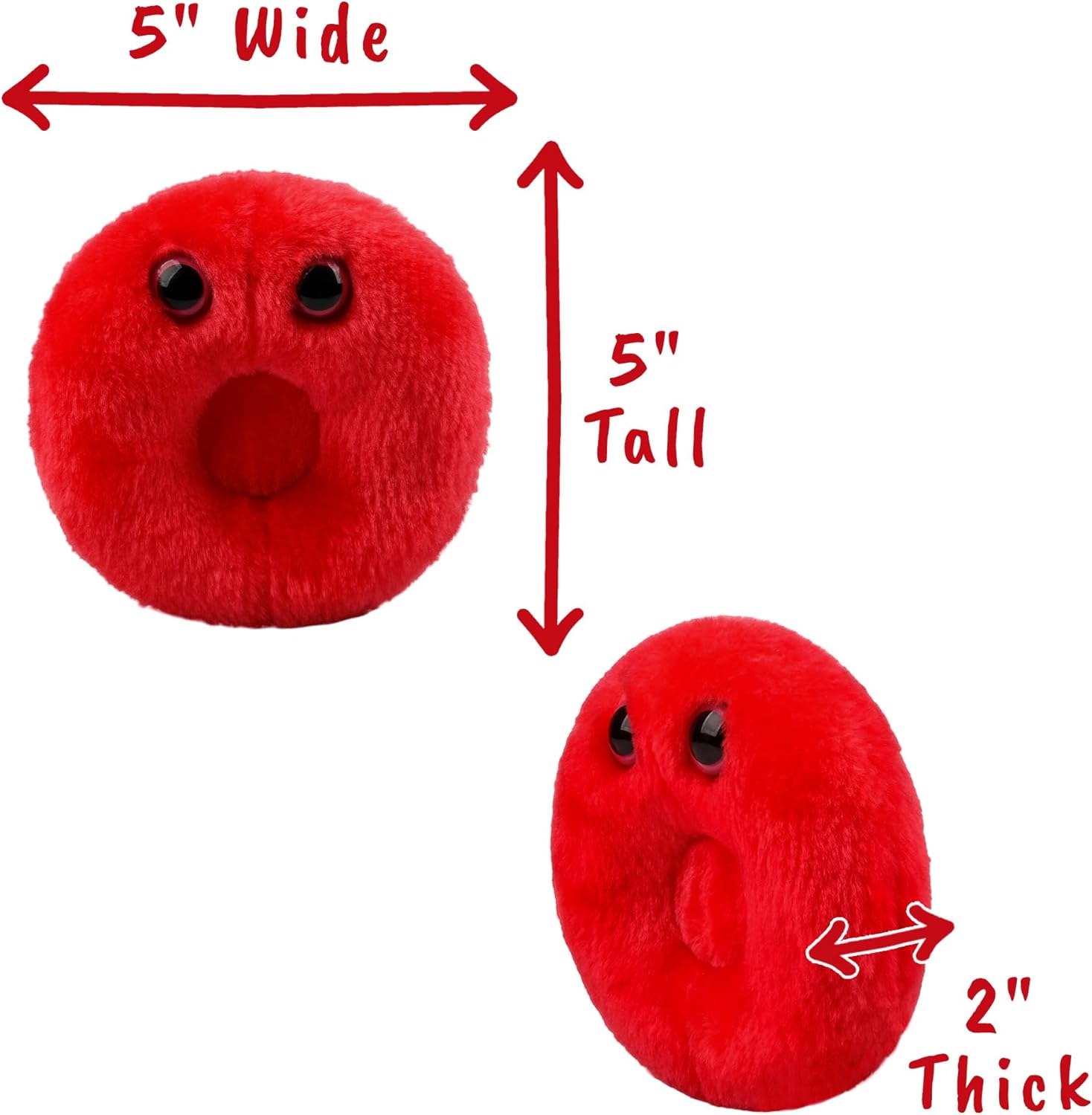 GIANTmicrobes Red Blood Cell Plush, Blood Drop Plush, Blood Bank, Gifts for Lab Techs, Hematology, Phlebotomy Gifts, Leukemia Awareness, Immunology Gift, Lymphatic System