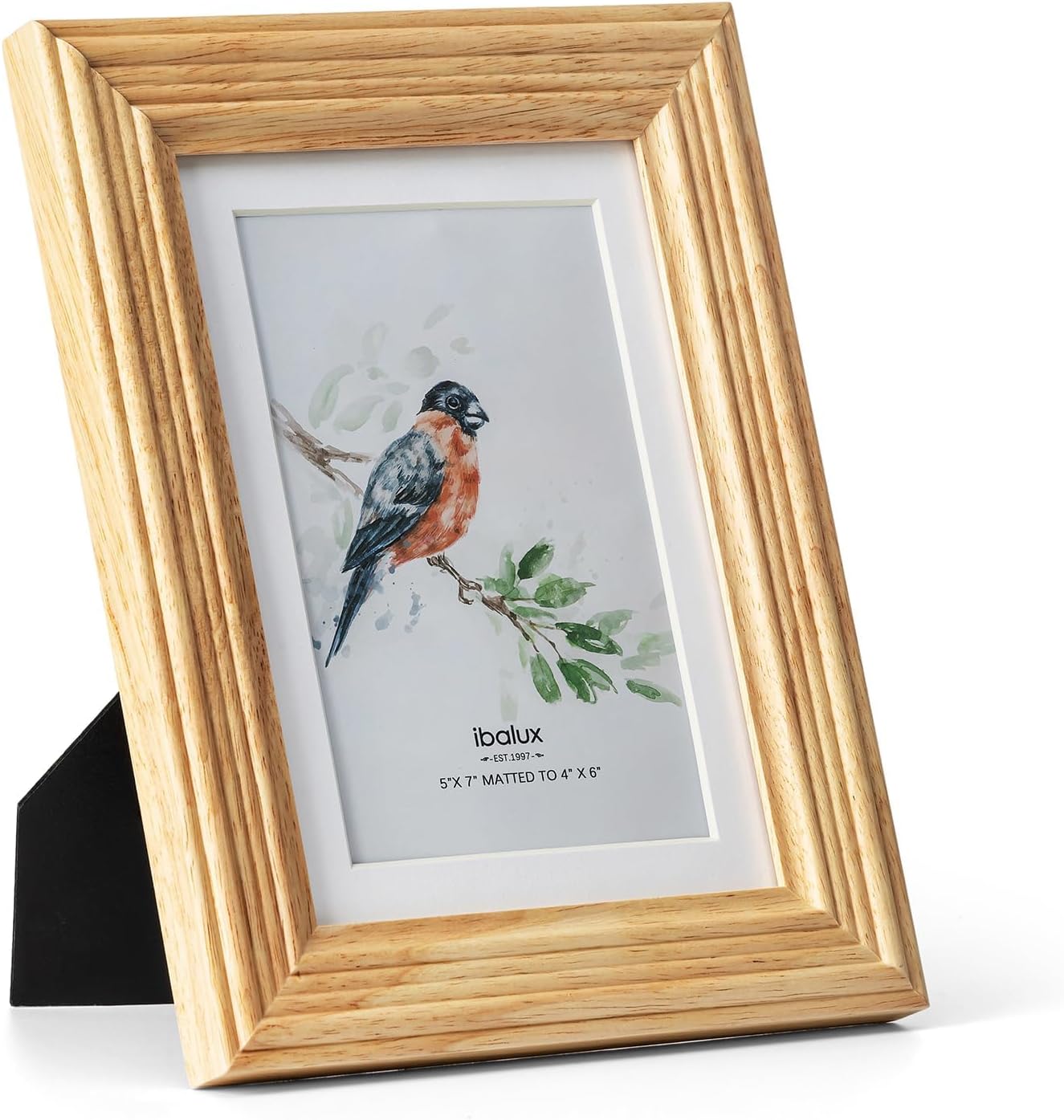 5x7 Picture Frame Photo Frame, Made of Solid Pine Wood with Real Glass, Display Pictures 4x6 with Mat or 5x7 without Mat, Vertical and Horizontal Formats for Wall Hanging or Tabletop, Natural - Image 2