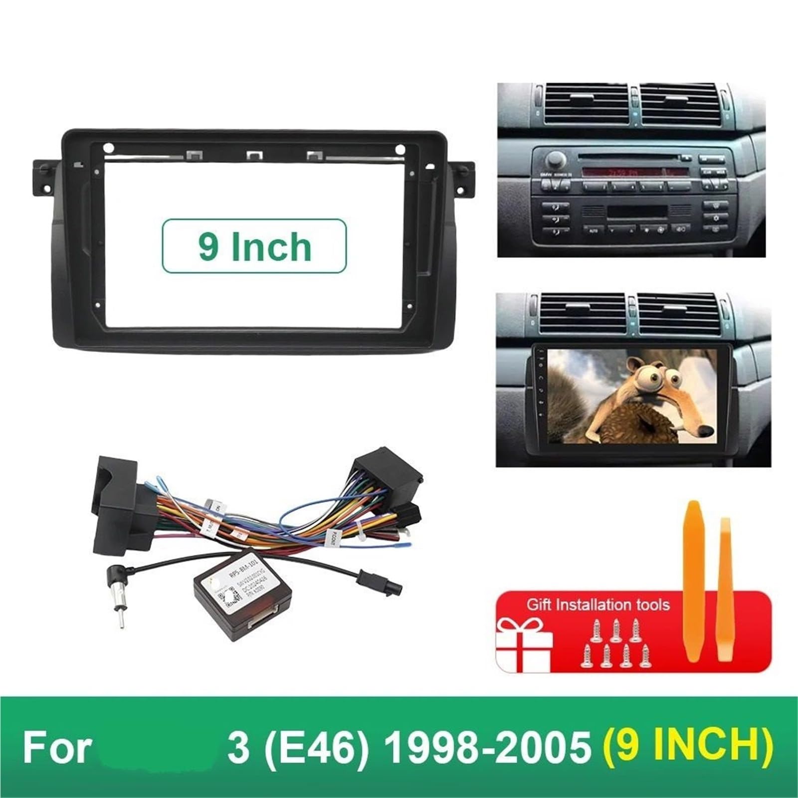 Car Stereo Panel,Fit For E46,for 9INCH