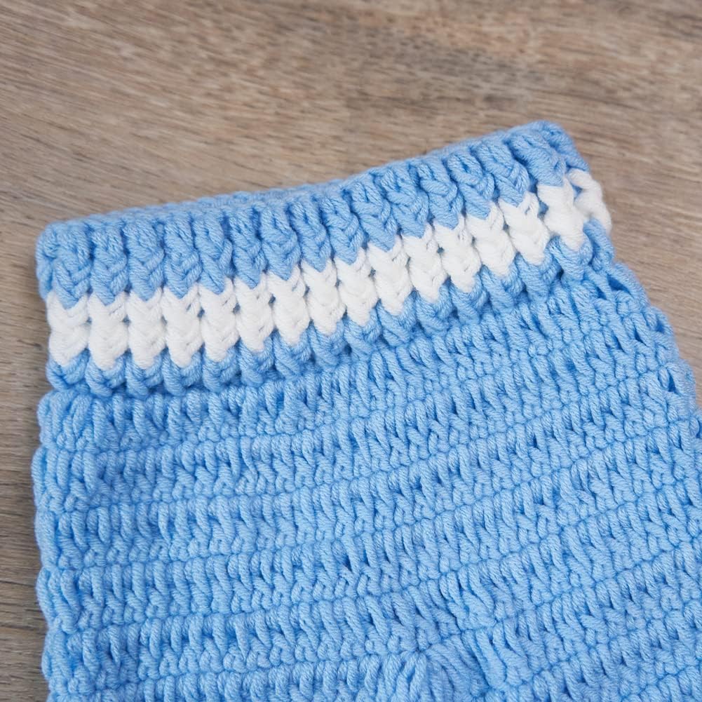 Zeroest Newborn Photography Prop Crochet Baby Boxer Outfit Knit Baby Photo Prop Costume Boxing Trunks Set