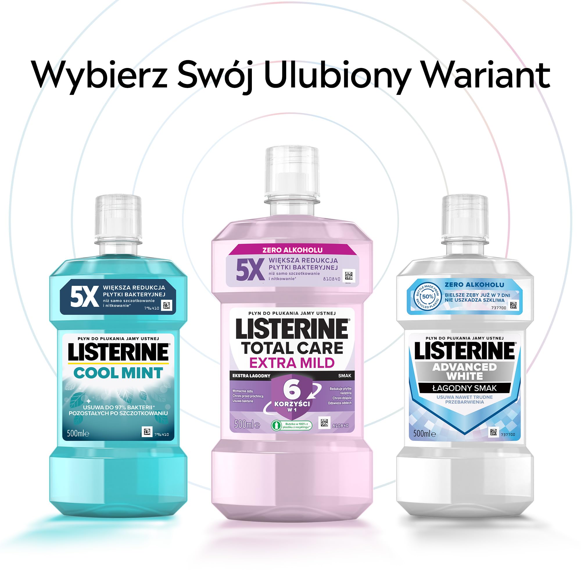 LISTERINE Total Care (6 x 500 ml), Płyn do płukania jamy ustnej, czyści i chroni zęby. Usuwa aż do 97% szkodliwych bakteri, odświeża oddech aż do 24 godzin, Utrzymuje zdrowe dziąsła,