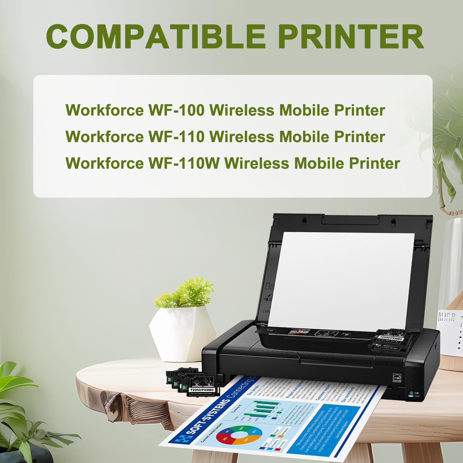 T2950 T295000 C13T295000 PXMB5 Scatola di manutenzione compatibile con Epson Workforce WF-100 WF-110 WF-100W (5 pezzi)