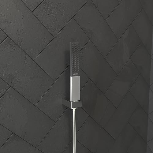 Miniatura 4 de hansgrohe Soporte para cabezal de ducha de mano, moderno en níquel cepillado, 28387821