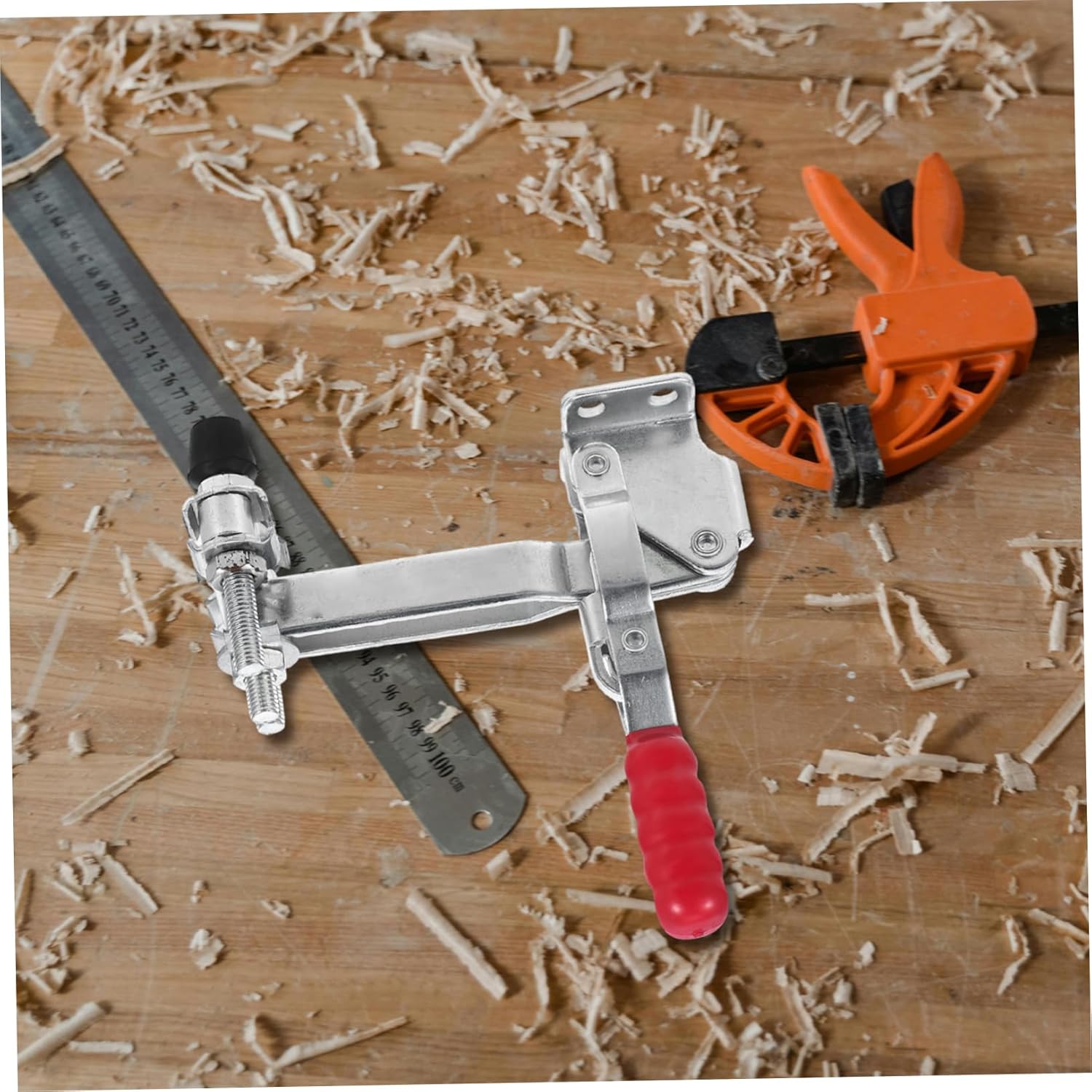 balacoo 2pcs Horizontal Quick Release Toggle Clamp for Welding Design Iron Construction Replaceable Pads for Woodworking and Craft Projects