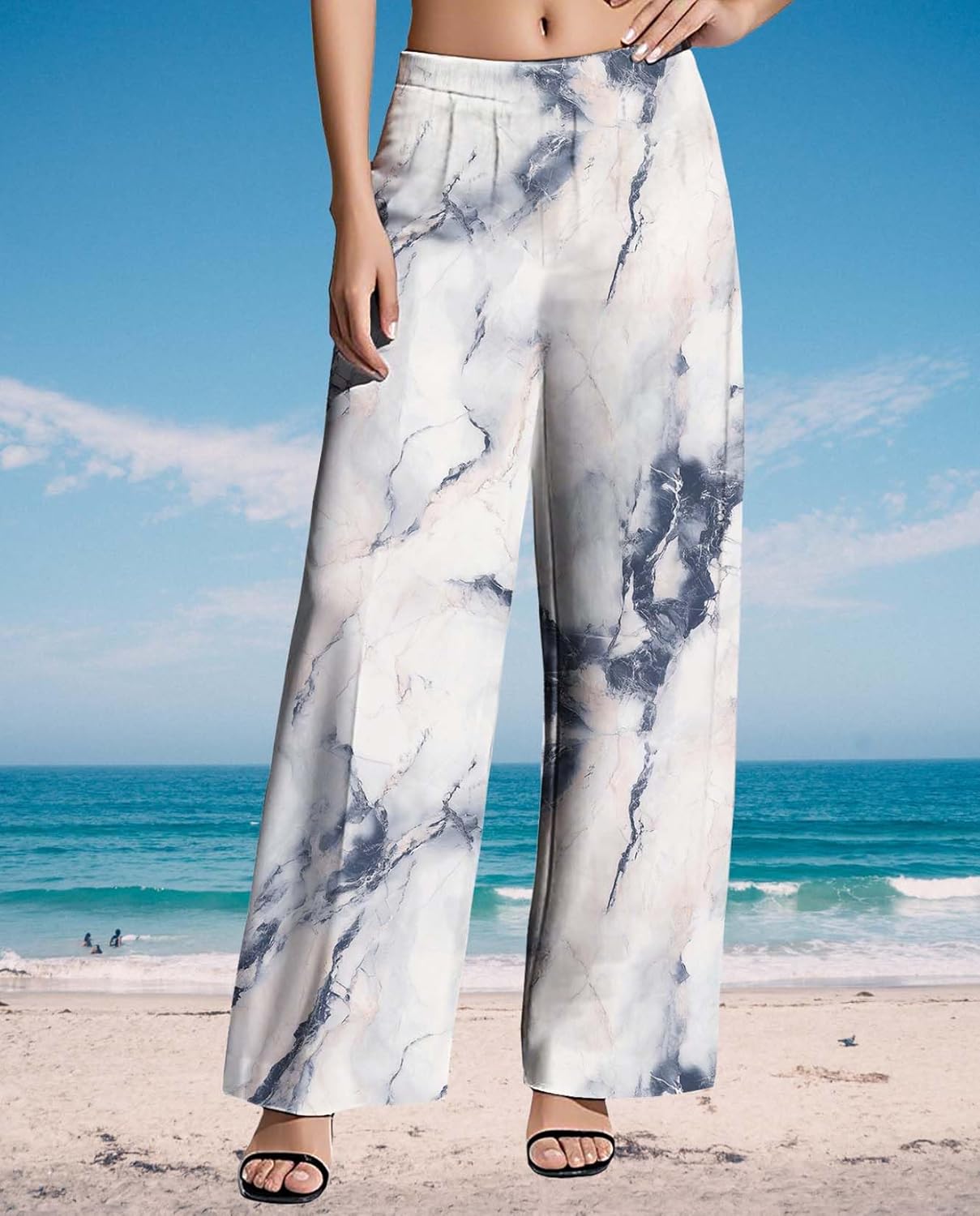 Womens Boho Pants Casual Oversize High Waisted Wide Leg Trousers Pattern Printed Ourdoors Pant for 2025 Summer - Image 6