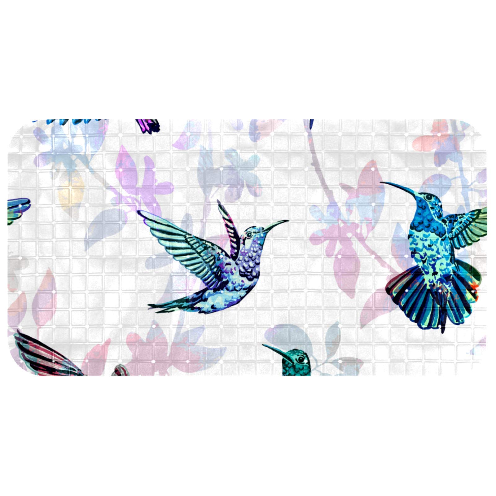 Tapis de bain écologique colibri absorbant pour sol carrelé