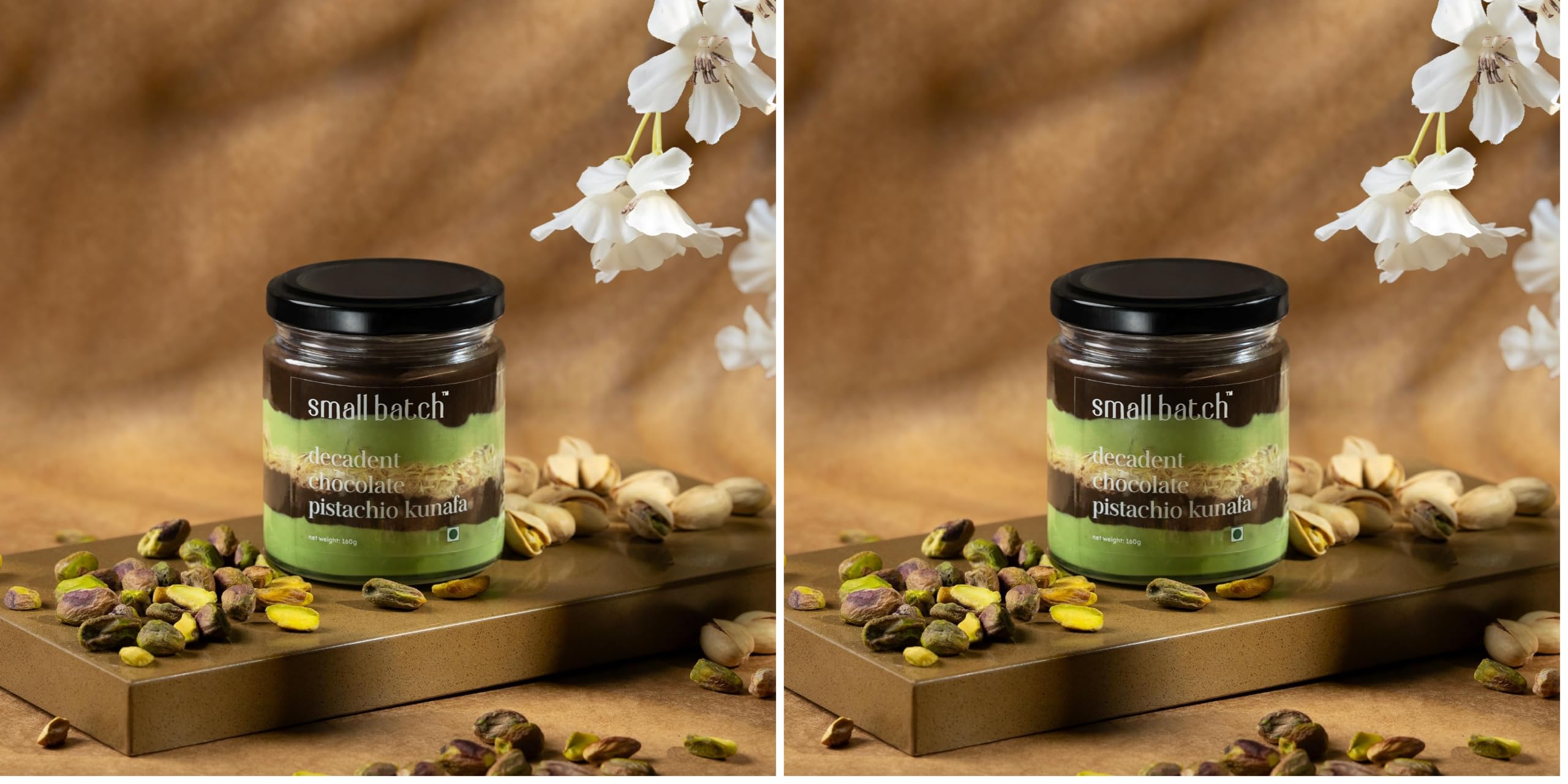 SMALLBATCH Decadent Chocolate Pistachio Kunafa, Gourmet Dessert, Dark Chocolate, Pistachio Butter, Kataifi Crunch, Creamy, Nutty, No Added Preservatives, Factory Free, 100% Veg - 160gms (Pack of 2)-image-39
