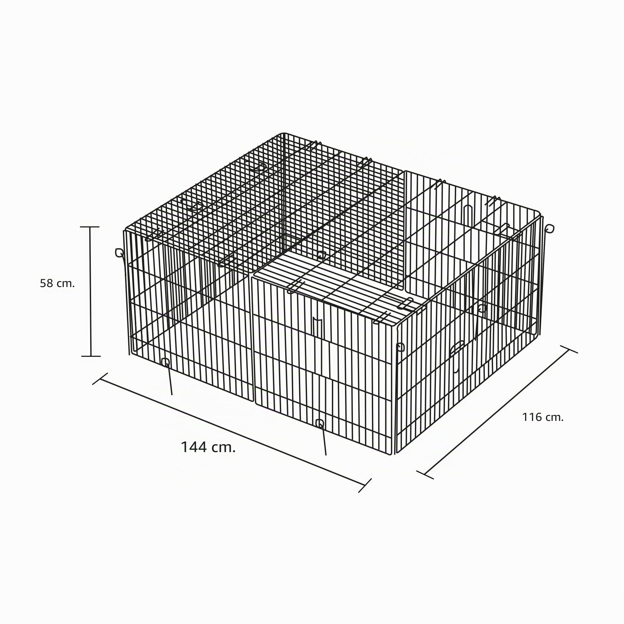 TRIXIE Cage à lapin 0,9 m³, enclos d'extérieur extensible pour clapier et poulailler, idéal pour les petits animaux, lapins, cochons d'Inde, poules