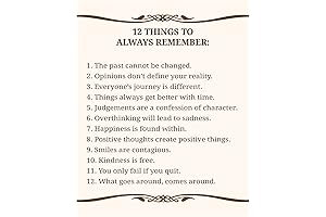 12 Things To Always Remember- Inspirational Wall Art Print- Motivational Wall Decor...
