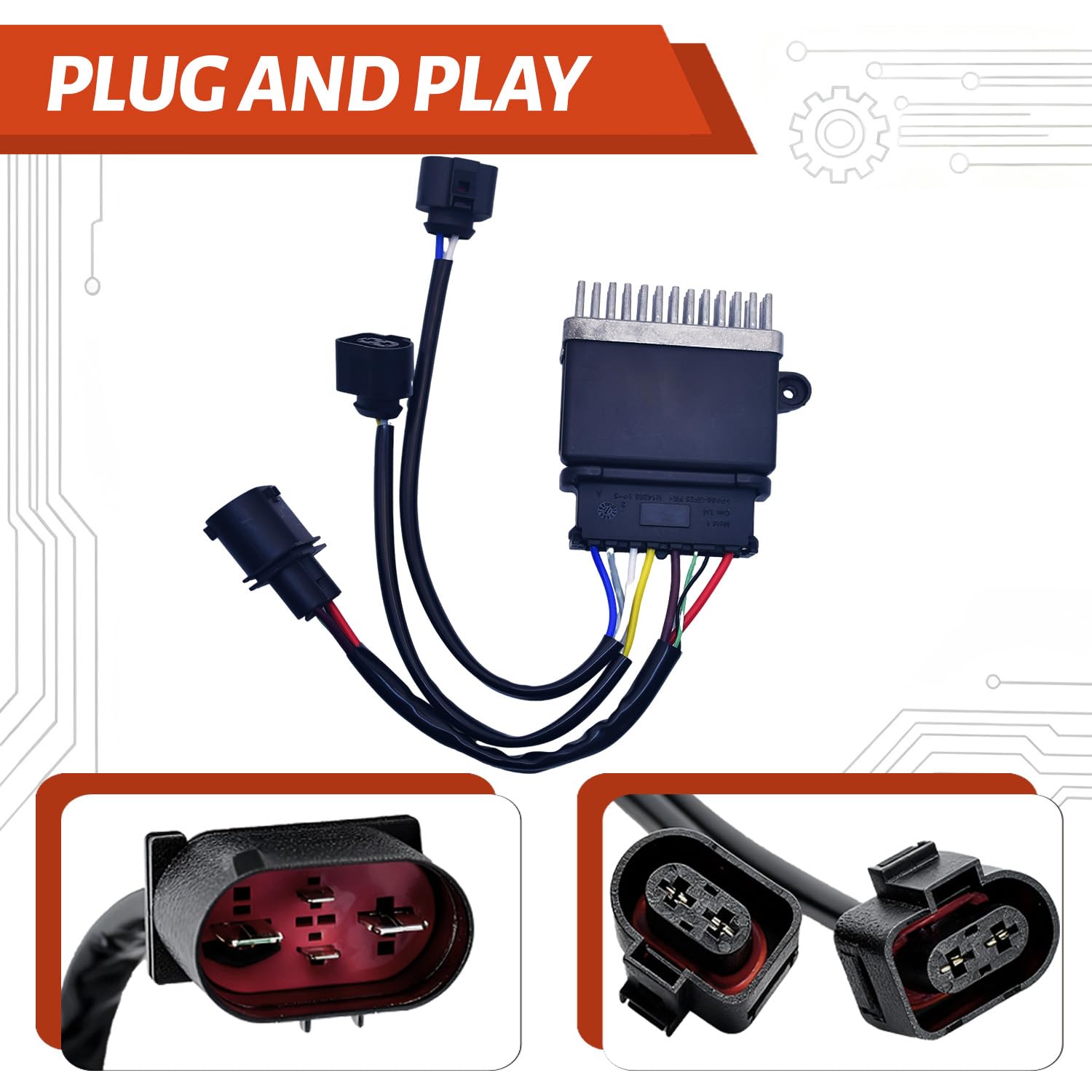 Engine Radiator Cooling Fan Control Module Compatible with Audi A4 2009-16丨A4 Allroad 2013-16丨A5 2010-16丨A6 2012-17丨A7 Quattro 2014-2016丨Q3 2015-2018丨Q5 2010-2017 Radiator Fan Relay Electric Controls