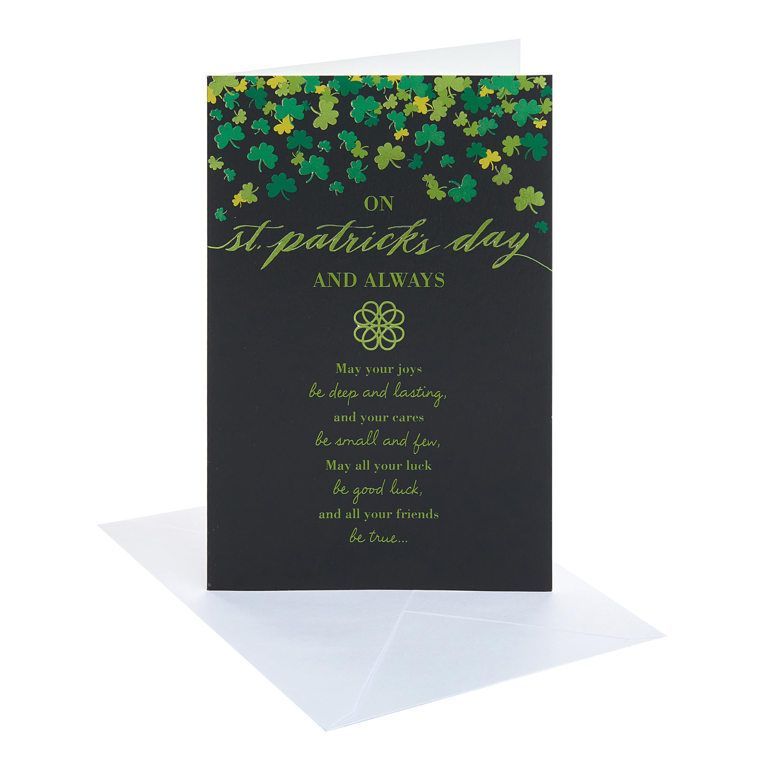 UK Greetings | St Patrick's Day Card for Him/Her/Friend | Clover Design | With Envelope | 13.7 x 21 cm