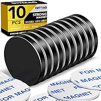 Vista 20 de DIYMAG Paquete de 12 imanes fuertes con adhesivo de doble cara, 1.26 x 0.12 pulgadas, redondo, permanente, potente, disco de neodimio, imán