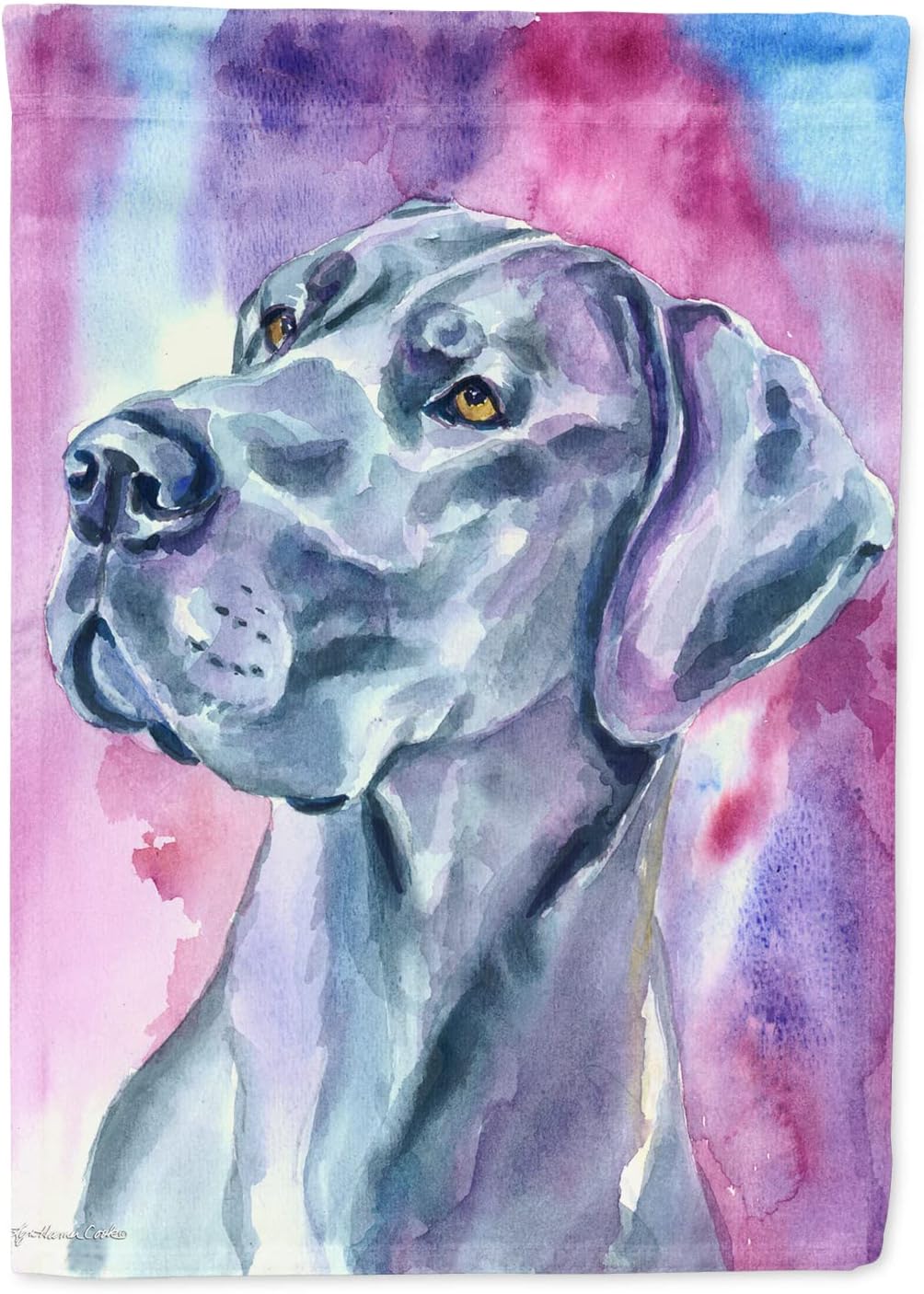 Caroline's Treasures 7308CHF Great Dane Blue Mood House Flag Large Porch Sleeve Pole Decorative Outside Yard Banner Artwork Wall Hanging, Polyester, House Size, Multicolor
